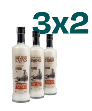 Lot 3 ampolles de licor de crema d’arròs. Oferta 3x2